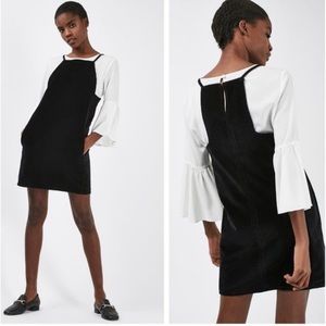 NWOT TOPSHOP black velvet Pinafore Dress